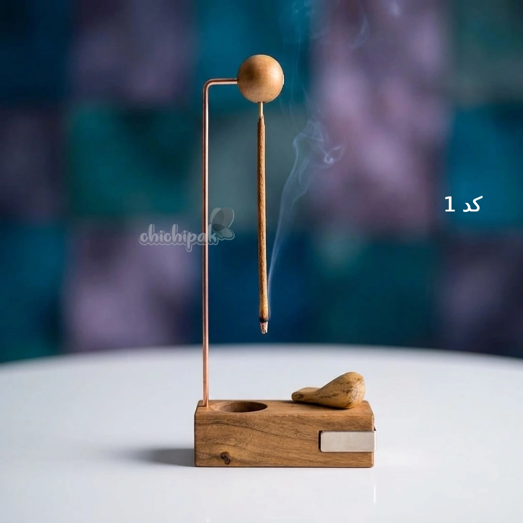 جای عود مینیمال برعکس طرح پرنده رنگ روشن