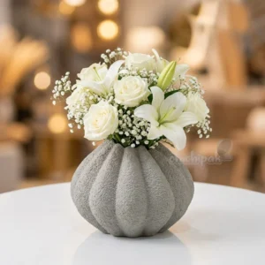 گلدان مدرن و شیک و ساده مناسب میز کنسول | گلدان خمره ای مناسب گل طبیعی و گل خشک