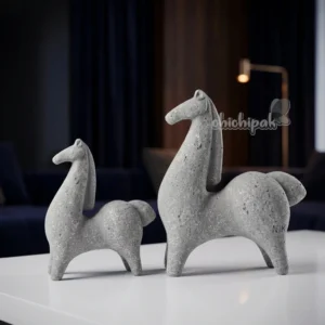 مجسمه دکوری اسب سنگی جفت مناسب دکوراسیون منزل