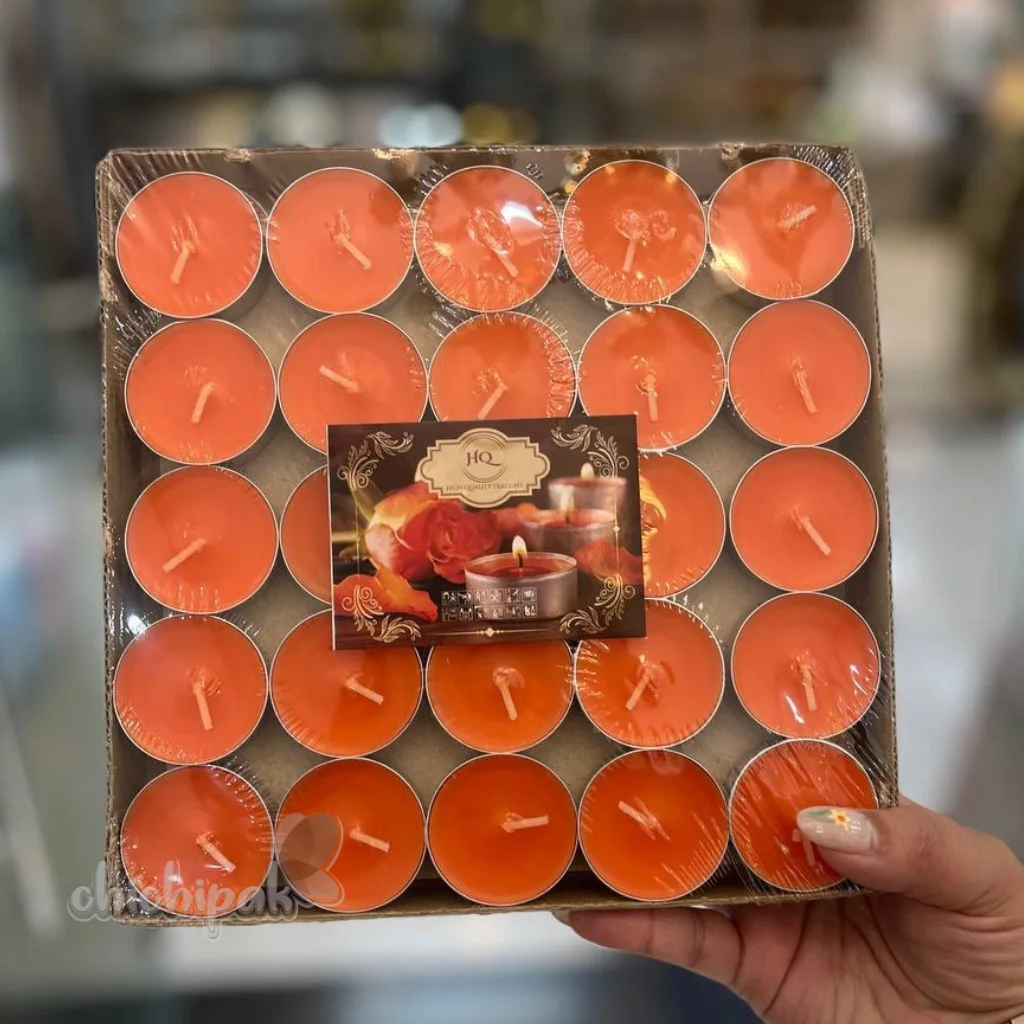 شمع وارمر (شمع زیر قوری) برند رویا بسته 50 تایی 4 ساعته